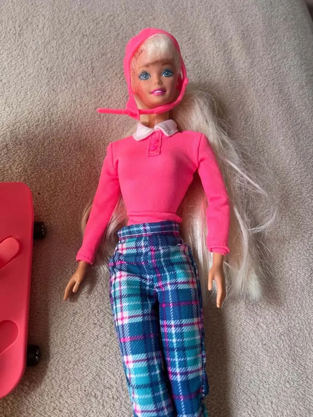 1994 Mattel Barbie Skater Doll with Helmet and Skateboard